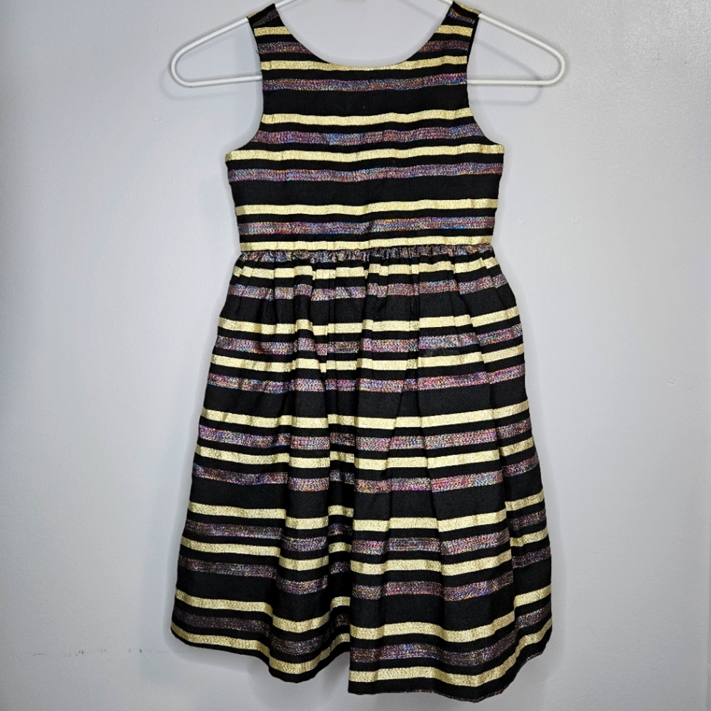 Gymboree Girls Dress Black Purple and Gold Size 4T
